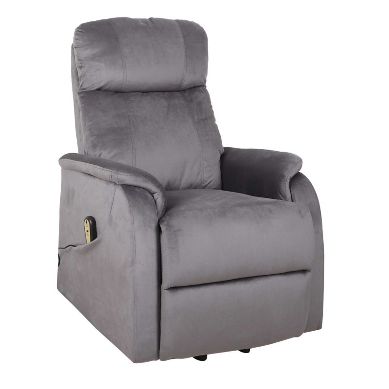 Sillón reclinable eléctrico (terciopelo) / gris Sillón reclinable eléctrico (terciopelo) / gris