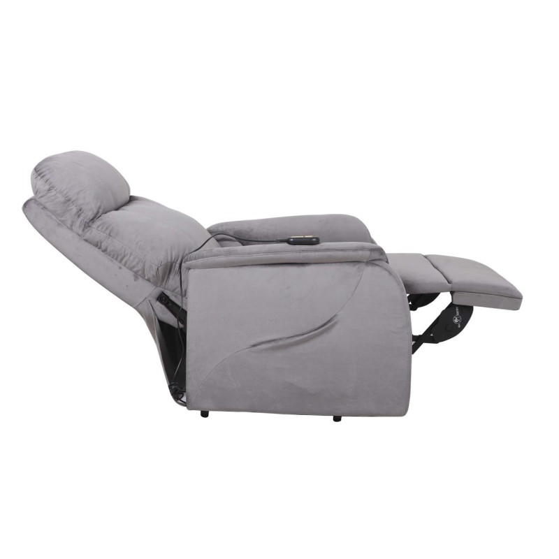 Sillón reclinable eléctrico (terciopelo) / gris Sillón reclinable eléctrico (terciopelo) / gris
