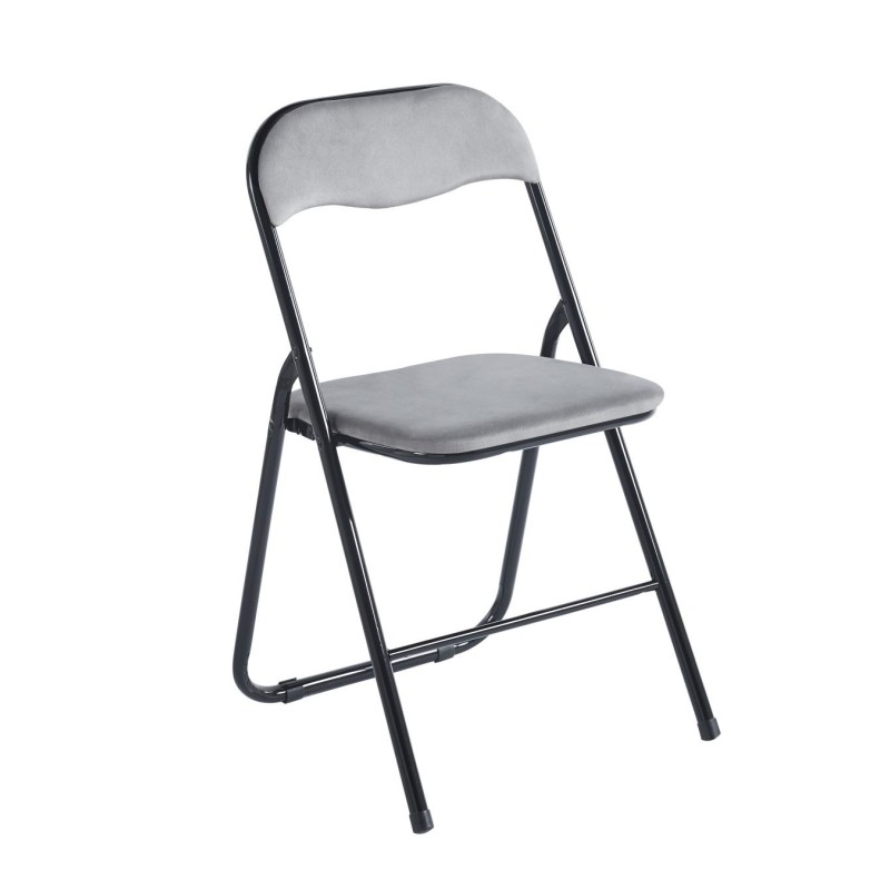 Silla plegable de terciopelo (gris) Silla plegable de terciopelo (gris)