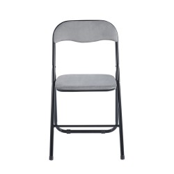 Silla plegable de terciopelo (gris) Silla plegable de terciopelo (gris)