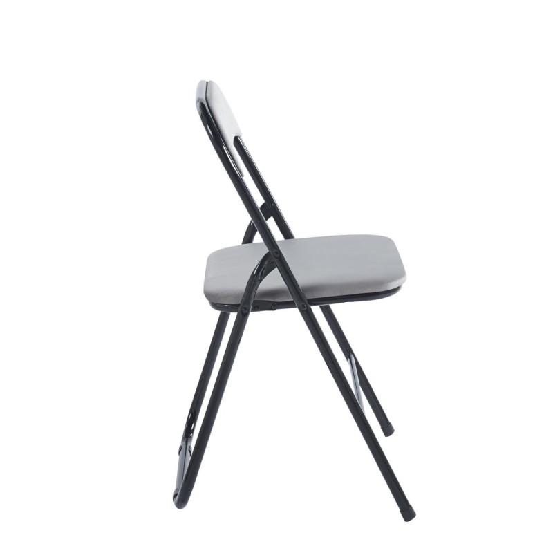 Silla plegable de terciopelo (gris) Silla plegable de terciopelo (gris)