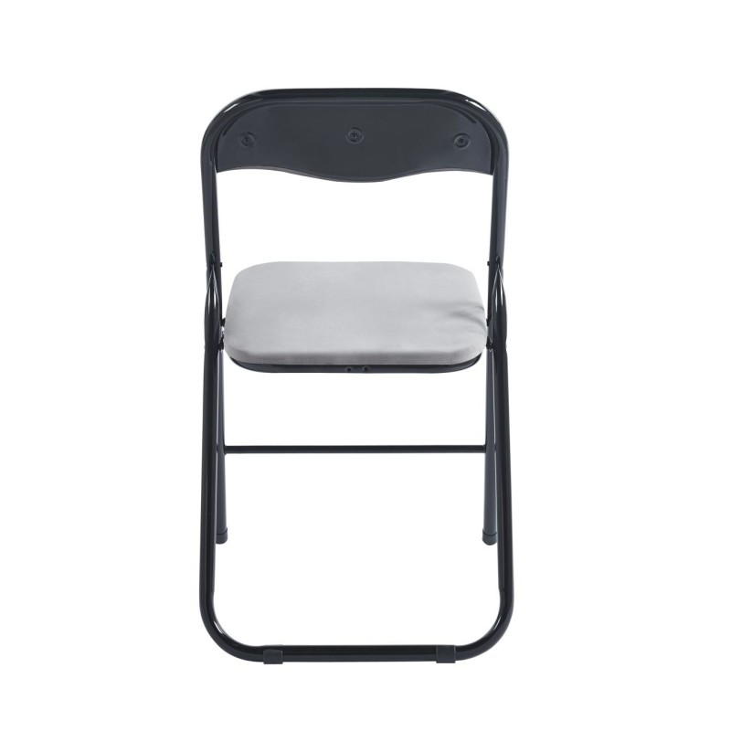 Silla plegable de terciopelo (gris) Silla plegable de terciopelo (gris)
