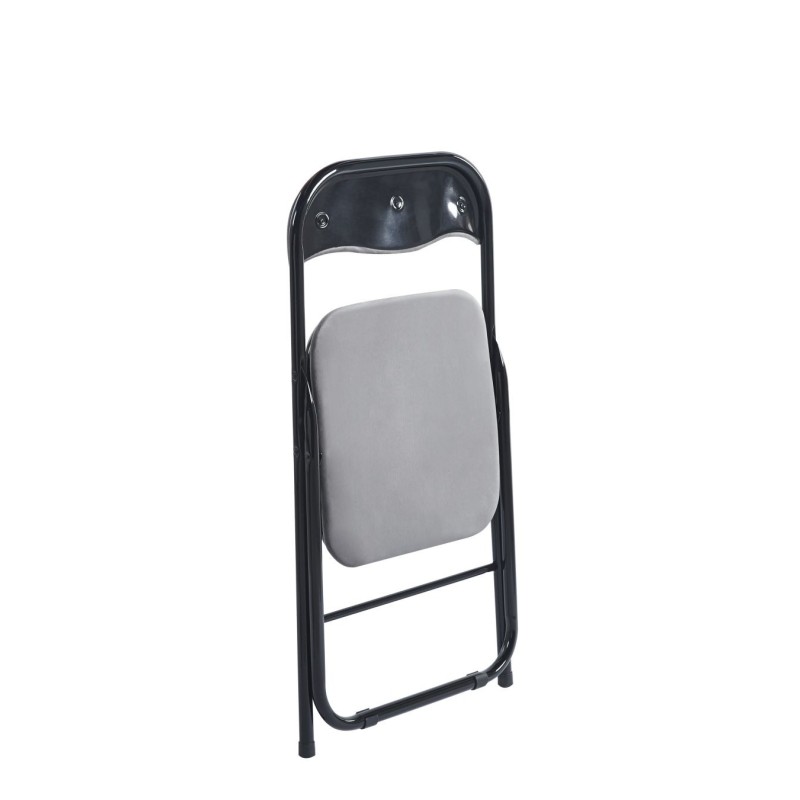 Silla plegable de terciopelo (gris) Silla plegable de terciopelo (gris)