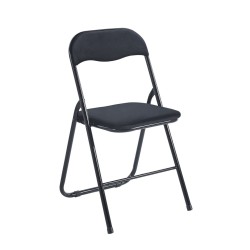 Silla plegable de terciopelo (negra)