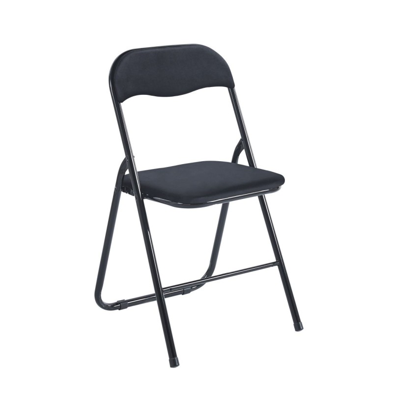 Silla plegable de terciopelo (negra) Silla plegable de terciopelo (negra)