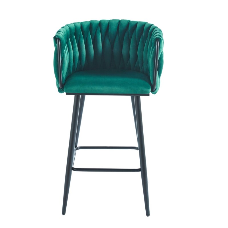 Taburete velvet verde (estructura negra) Taburete velvet verde (estructura negra)