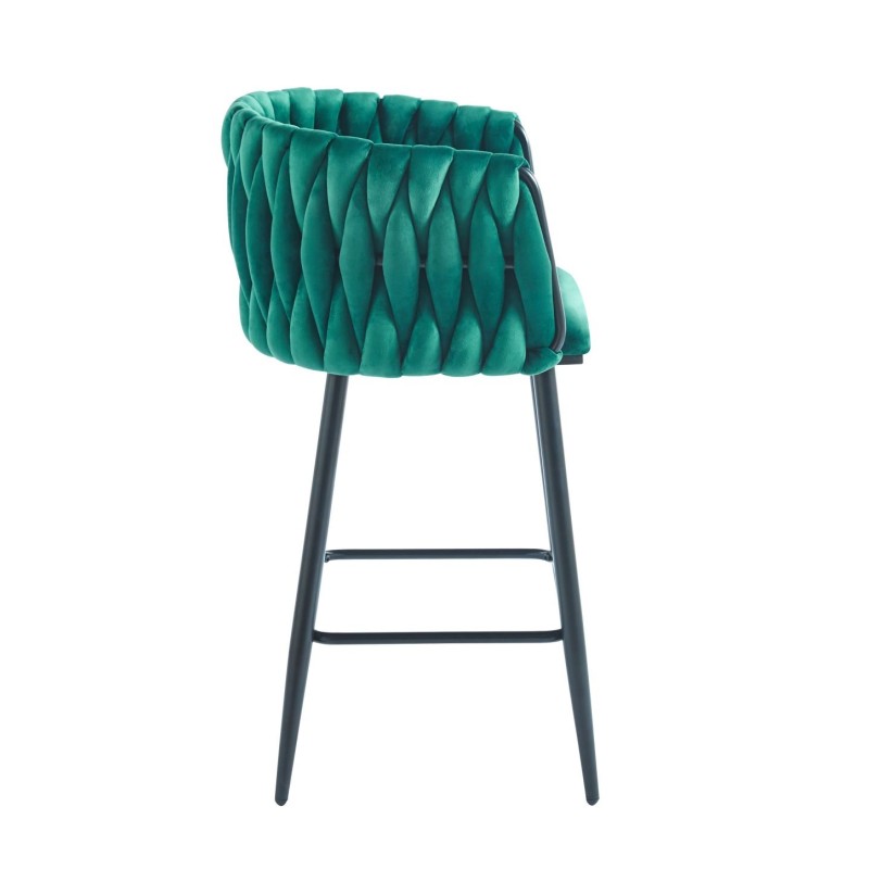 Taburete velvet verde (estructura negra) Taburete velvet verde (estructura negra)