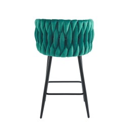 Taburete velvet verde (estructura negra) Taburete velvet verde (estructura negra)