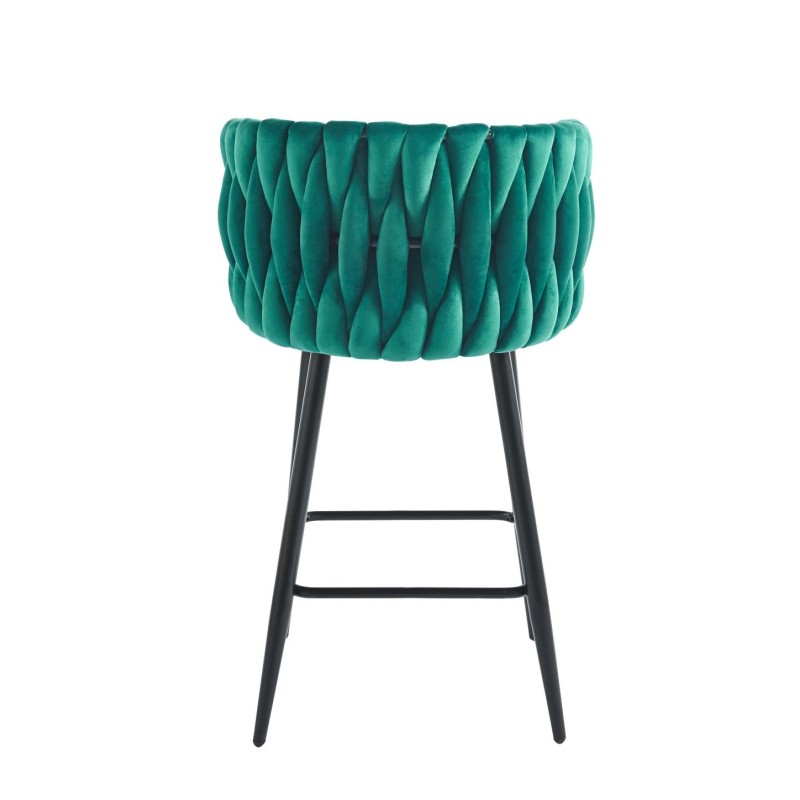 Taburete velvet verde (estructura negra) Taburete velvet verde (estructura negra)