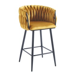 Velvet curry bar stool (black frame) Velvet curry bar stool (black frame)