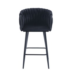 Black velvet bar stool (black frame) Black velvet bar stool (black frame)