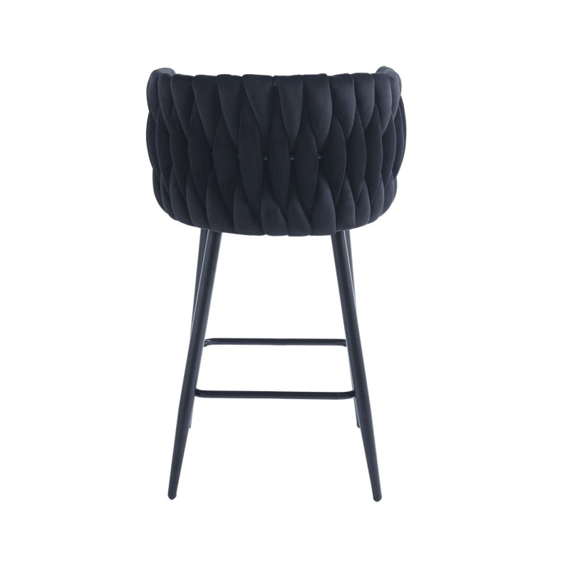 Taburete alto de terciopelo negro (estructura negra) Taburete alto de terciopelo negro (estructura negra)
