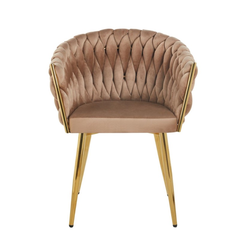 Silla de terciopelo (capuchino) - estructura dorada Silla de terciopelo (capuchino) - estructura dorada
