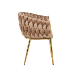 Krzesło velvet (cappuccino) - złoty stelaż Krzesło velvet (cappuccino) - złoty stelaż