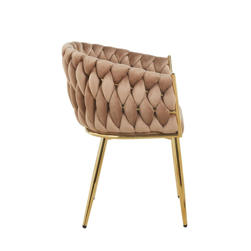 Silla de terciopelo (capuchino) - estructura dorada Silla de terciopelo (capuchino) - estructura dorada