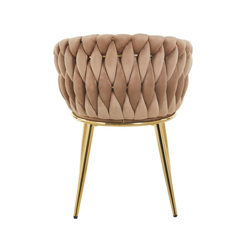 Silla de terciopelo (capuchino) - estructura dorada Silla de terciopelo (capuchino) - estructura dorada