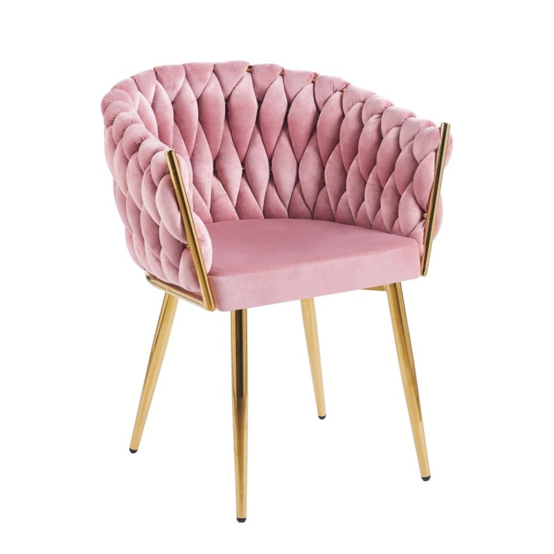 Silla de terciopelo (rosa) - estructura dorada Silla de terciopelo (rosa) - estructura dorada