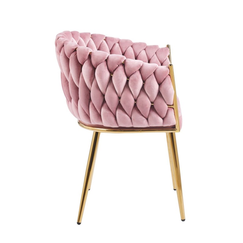 Silla de terciopelo (rosa) - estructura dorada Silla de terciopelo (rosa) - estructura dorada