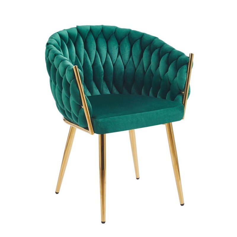Silla de terciopelo (verde) - estructura dorada Silla de terciopelo (verde) - estructura dorada