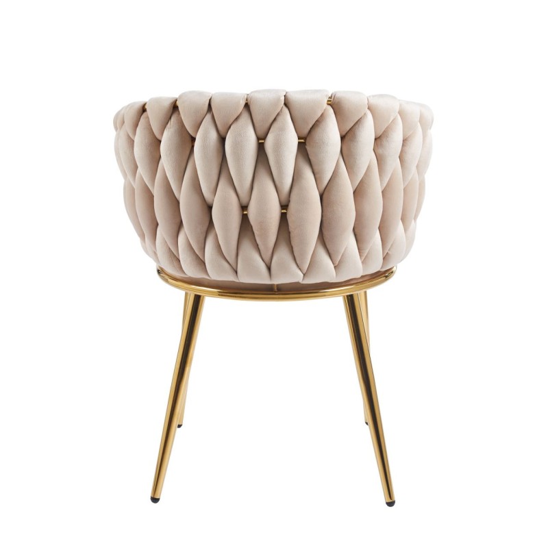 Silla de terciopelo (beige) - estructura dorada Silla de terciopelo (beige) - estructura dorada