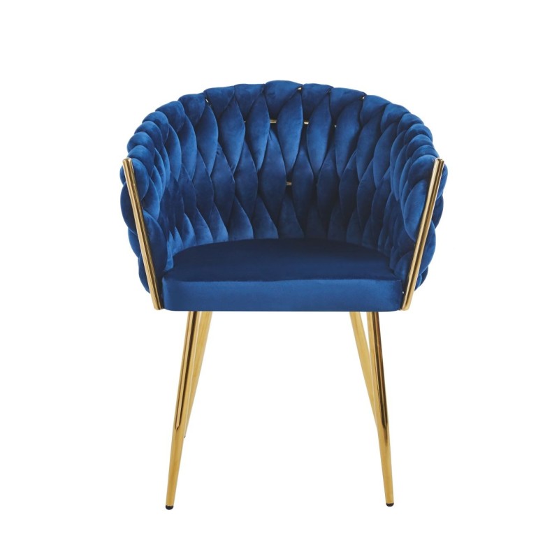 Silla de terciopelo (azul) - estructura dorada Silla de terciopelo (azul) - estructura dorada