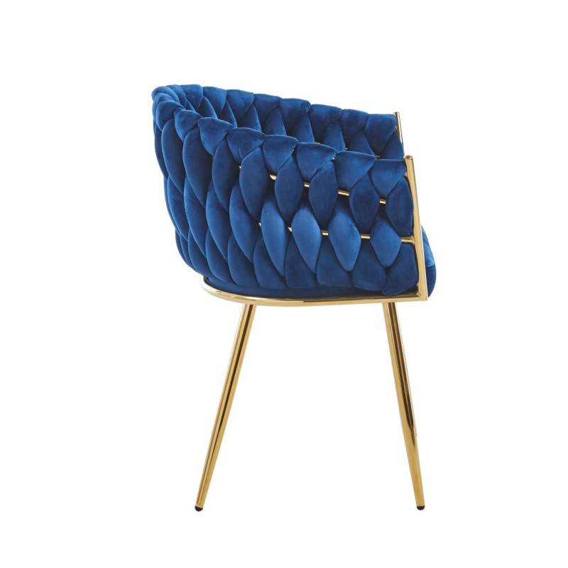 Silla de terciopelo (azul) - estructura dorada Silla de terciopelo (azul) - estructura dorada