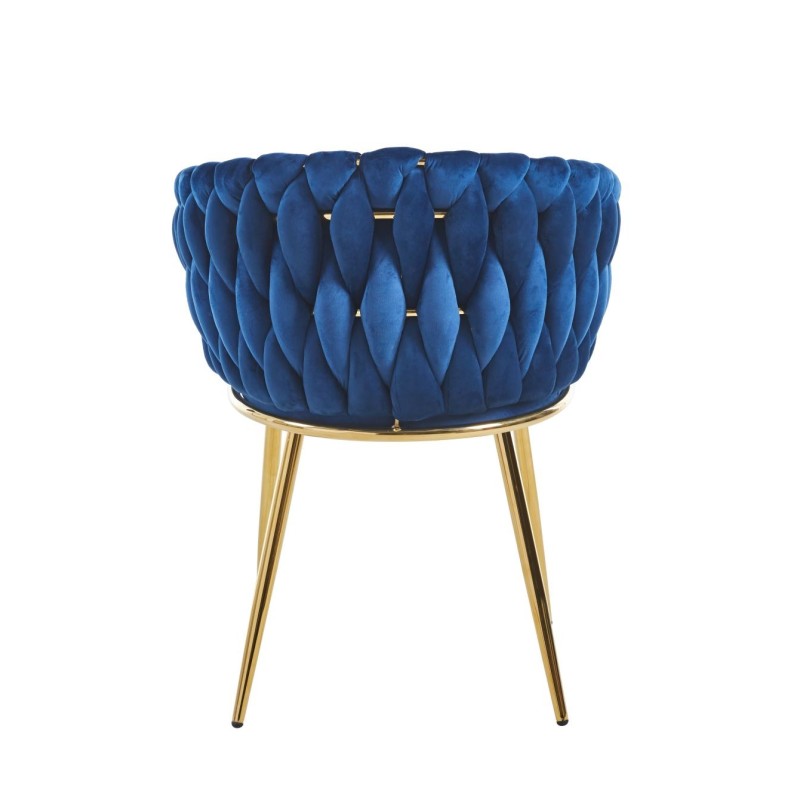 Silla de terciopelo (azul) - estructura dorada Silla de terciopelo (azul) - estructura dorada