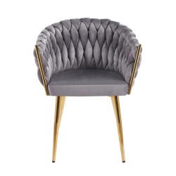 Silla de terciopelo (gris) - estructura dorada Silla de terciopelo (gris) - estructura dorada