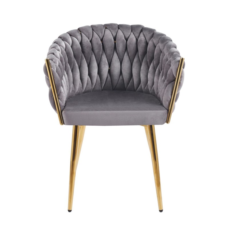 Silla de terciopelo (gris) - estructura dorada Silla de terciopelo (gris) - estructura dorada