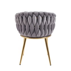 Silla de terciopelo (gris) - estructura dorada Silla de terciopelo (gris) - estructura dorada