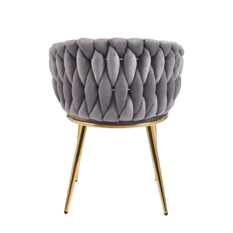 Silla de terciopelo (gris) - estructura dorada Silla de terciopelo (gris) - estructura dorada