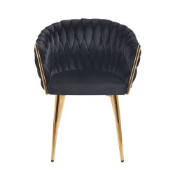 Silla de terciopelo (negra) - estructura dorada Silla de terciopelo (negra) - estructura dorada