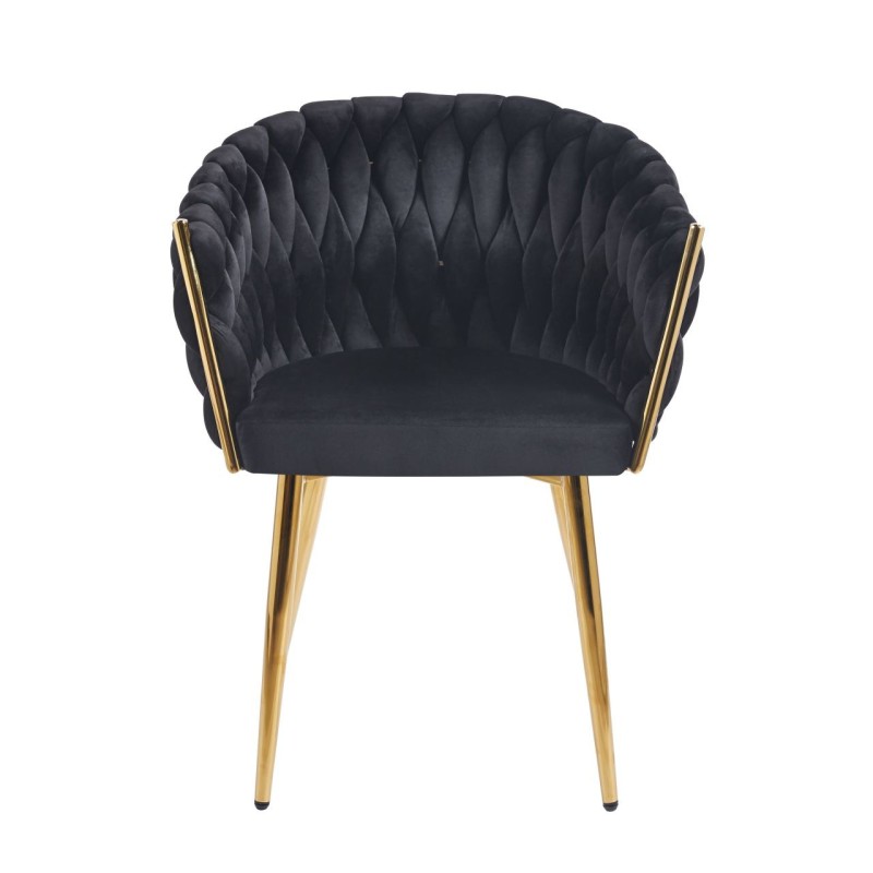 Silla de terciopelo (negra) - estructura dorada Silla de terciopelo (negra) - estructura dorada