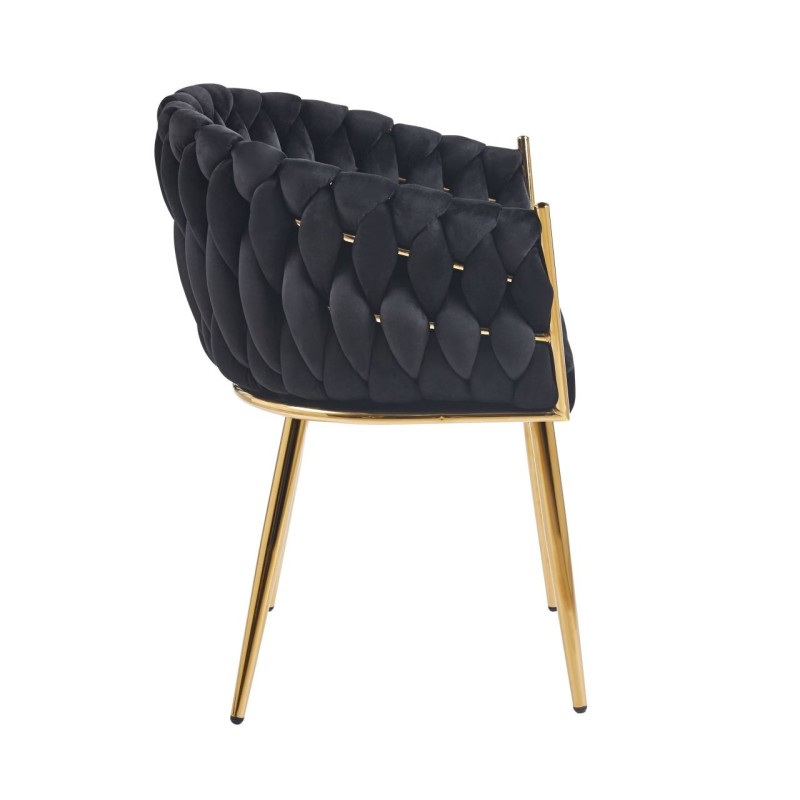 Silla de terciopelo (negra) - estructura dorada Silla de terciopelo (negra) - estructura dorada