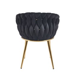 Silla de terciopelo (negra) - estructura dorada Silla de terciopelo (negra) - estructura dorada