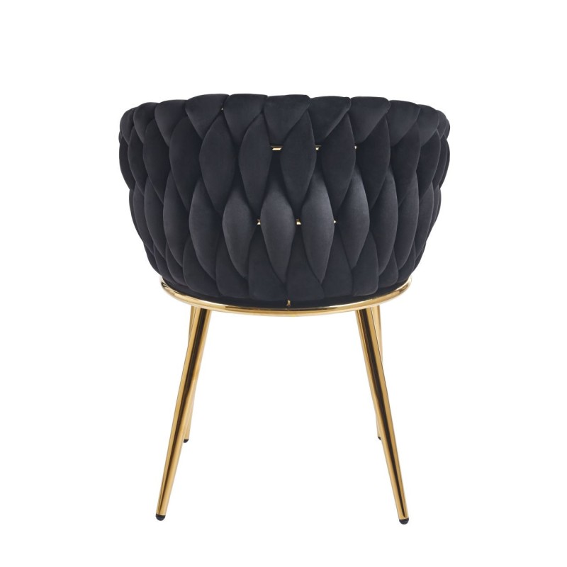 Silla de terciopelo (negra) - estructura dorada Silla de terciopelo (negra) - estructura dorada