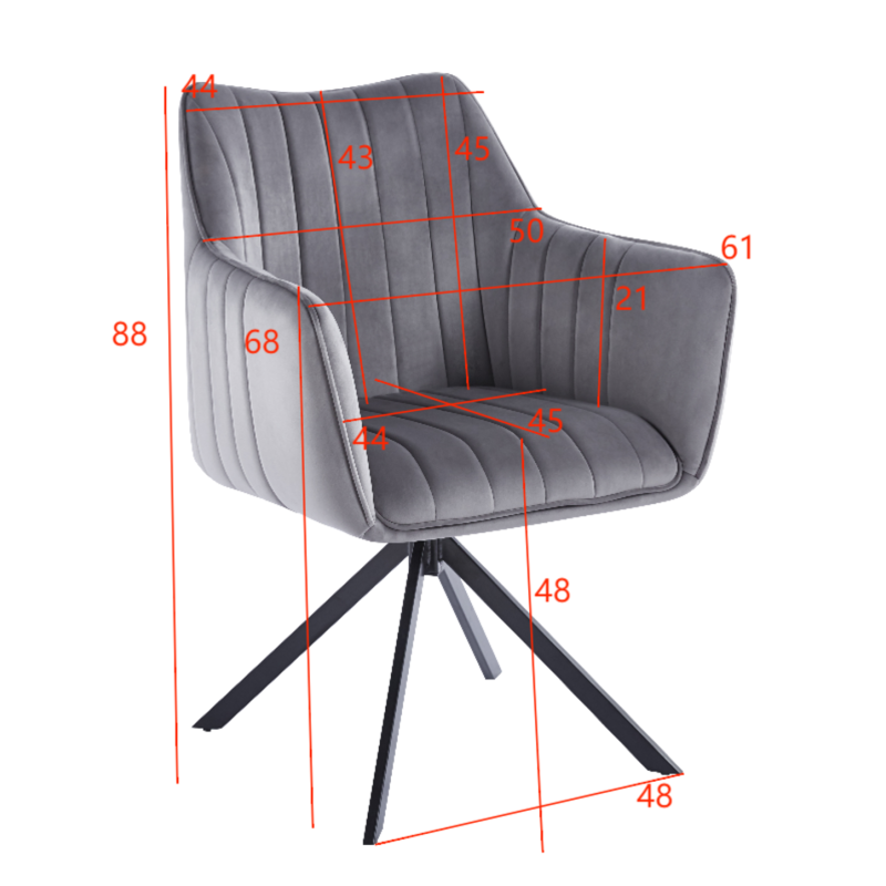 Silla de terciopelo (gris) Silla de terciopelo (gris)