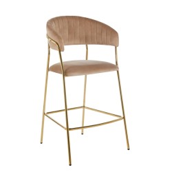 Taburete velvet capuchino (estructura dorada) Taburete velvet capuchino (estructura dorada)