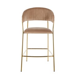 Velvet Cappuccino Bar Stool (golden frame) Velvet Cappuccino Bar Stool (golden frame)