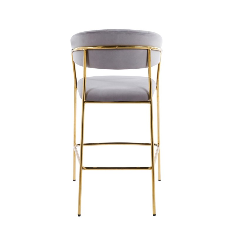 Gray velvet bar stool (gold frame) Gray velvet bar stool (gold frame)