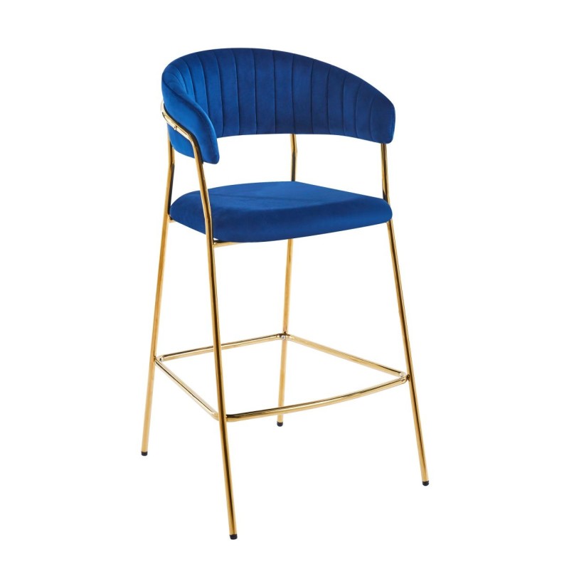Hocker Samt blau (goldenes Gestell) Hocker Samt blau (goldenes Gestell)