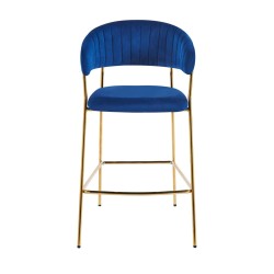 Taburete velvet azul (estructura dorada) Taburete velvet azul (estructura dorada)
