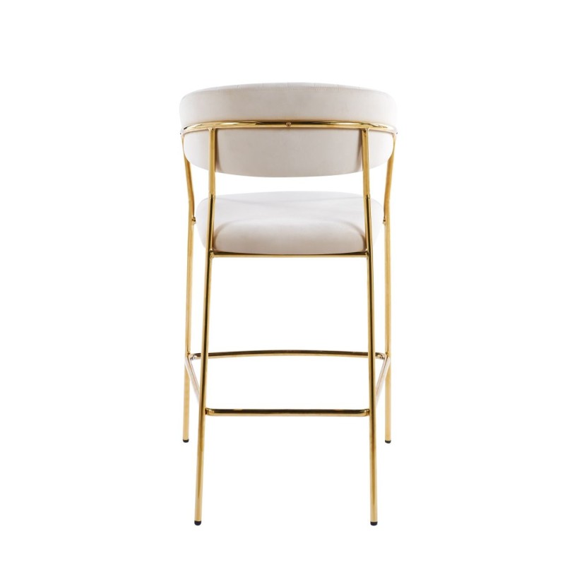 Taburete de terciopelo beige (estructura dorada) Taburete de terciopelo beige (estructura dorada)