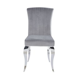 Silla de terciopelo/cromo (gris) Silla de terciopelo/cromo (gris)