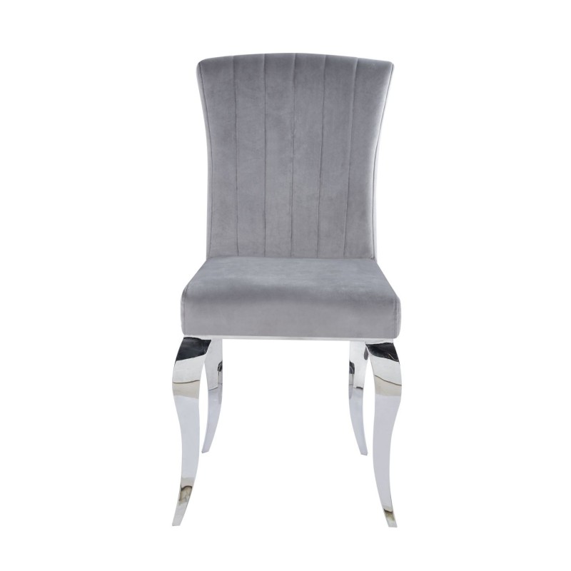Silla de terciopelo/cromo (gris) Silla de terciopelo/cromo (gris)