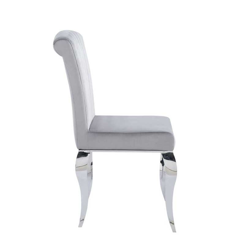 Silla de terciopelo/cromo (gris) Silla de terciopelo/cromo (gris)