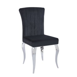 Silla de terciopelo/cromo (negra)