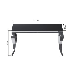 Mesa (negra/cromo) 90x150 Mesa (negra/cromo) 90x150