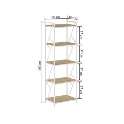 Shelf R2-FX (5P) (natural oak/white frame) Shelf R2-FX (5P) (natural oak/white frame)