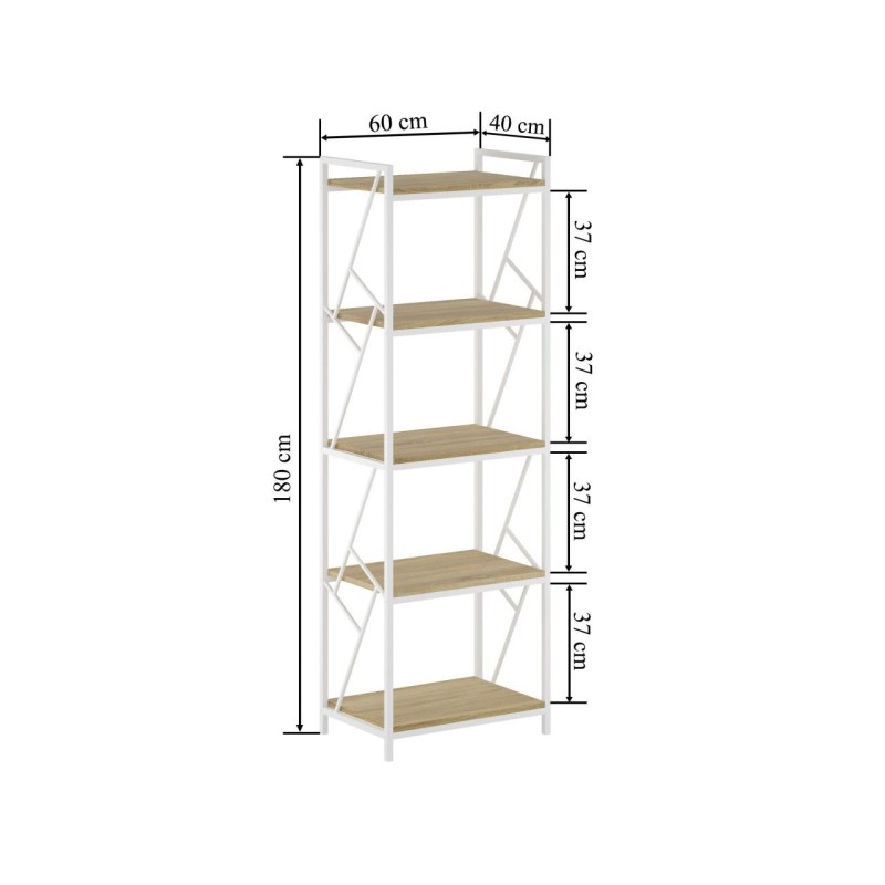 Shelf R2-FX (5P) (natural oak/white frame) Shelf R2-FX (5P) (natural oak/white frame)